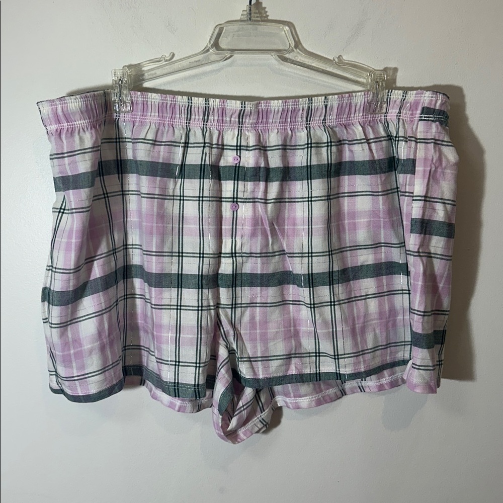 NWT Victoria’s Secret PINK Plaid boxer sleep shorts